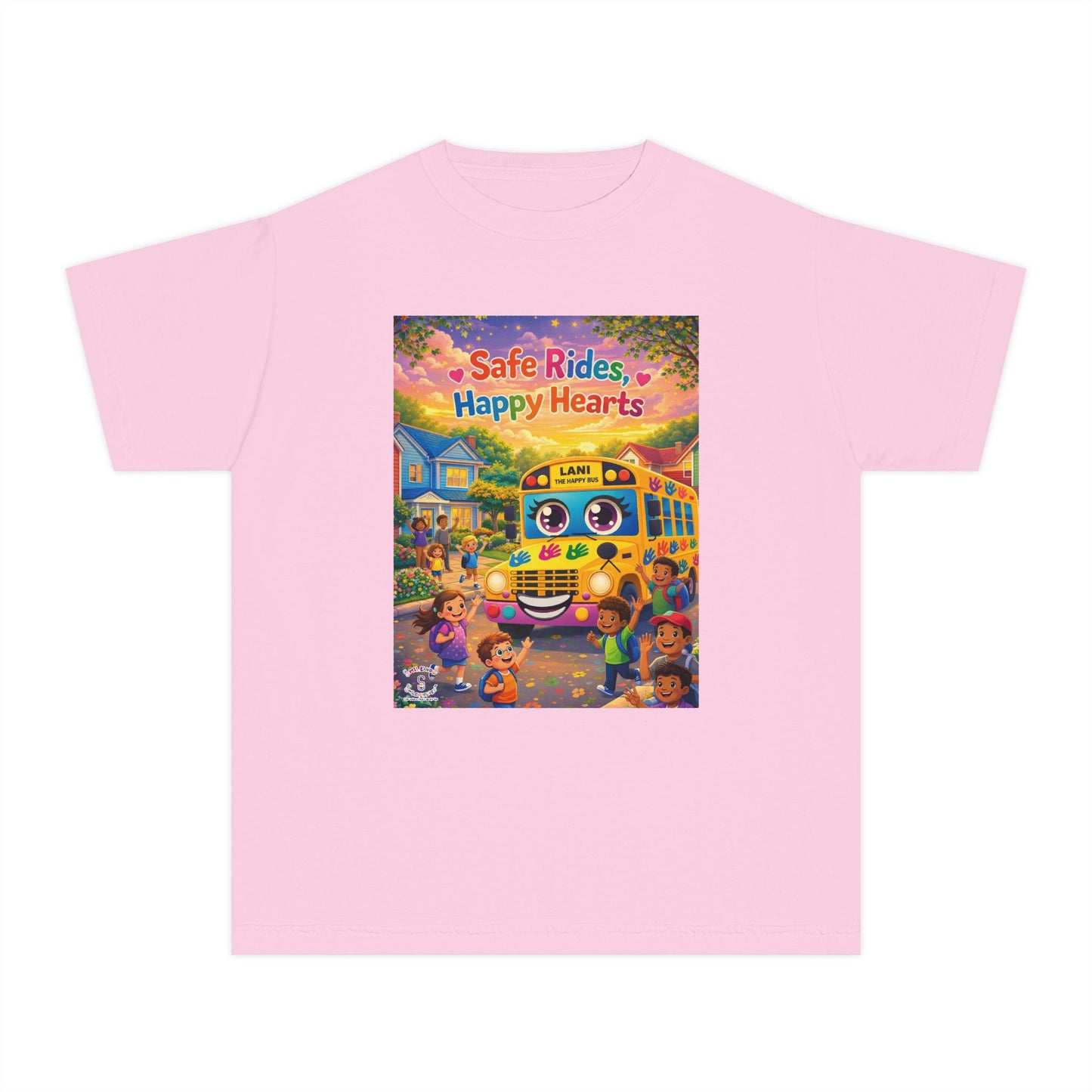 Lani™ Youth Midweight Tee – "Safe Rides, Happy Hearts" Graphic