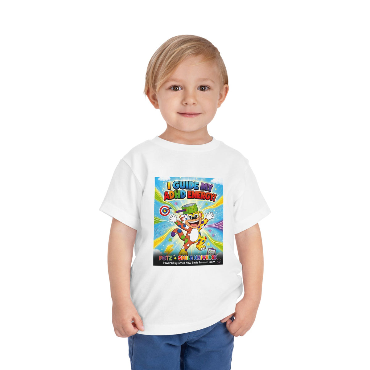 Potz™ Toddler Short Sleeve Tee – "I Guide My ADHD Energy!" Graphic Tee | Smile Universe Collection