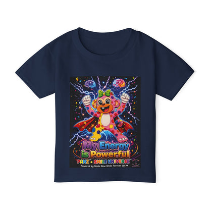 Panz™ Heavy Cotton™ Toddler T-Shirt – "My Energy is Powerful" Graphic Tee | Smile Universe Collection
