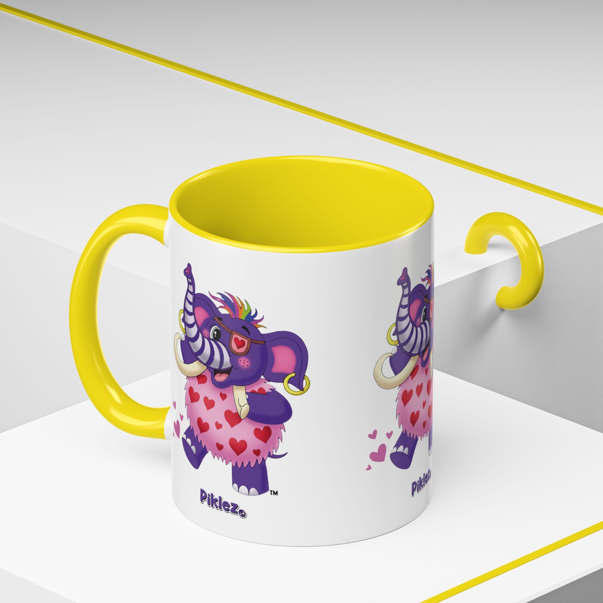 Piklez™ Accent Coffee Mug (11oz & 15oz) – "Full of Love!" Graphic | Smile Universe Collection
