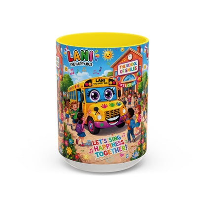 Lani™ Accent Coffee Mug (11oz & 15oz) – "Let's Sing Happiness Together!" Graphic