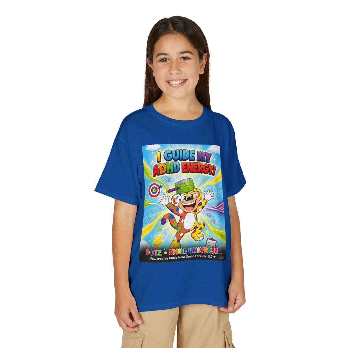 Potz™ Youth DryBlend® T-Shirt – "I Guide My ADHD Energy!" Graphic Tee | Smile Universe Collection