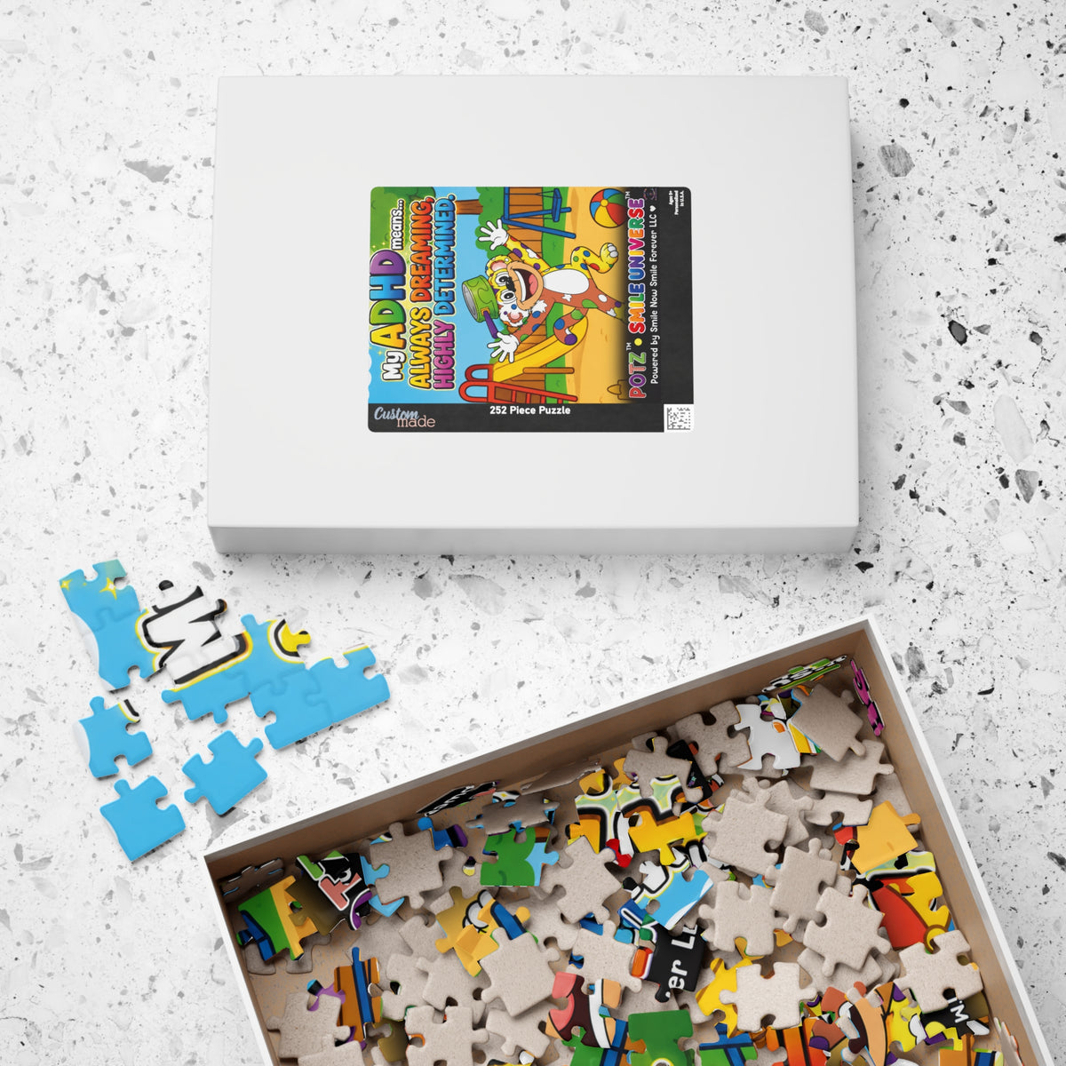 Potz™ Puzzle – "My ADHD Means Always Dreaming, Highly Determined" Graphic Jigsaw Puzzle | Smile Universe Collection