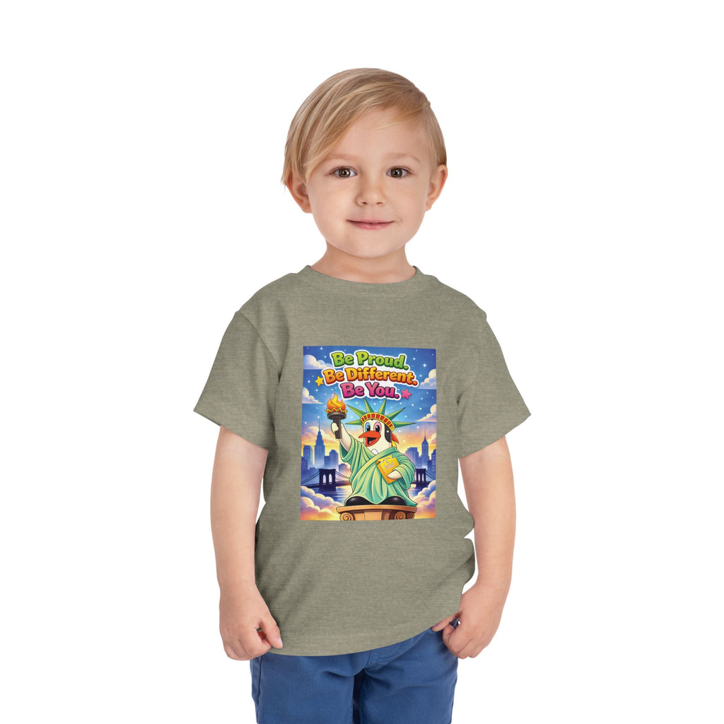 TuBz™ "Be Proud. Be Different. Be You." Toddler T- Shirt - Inspirational Kids Tee