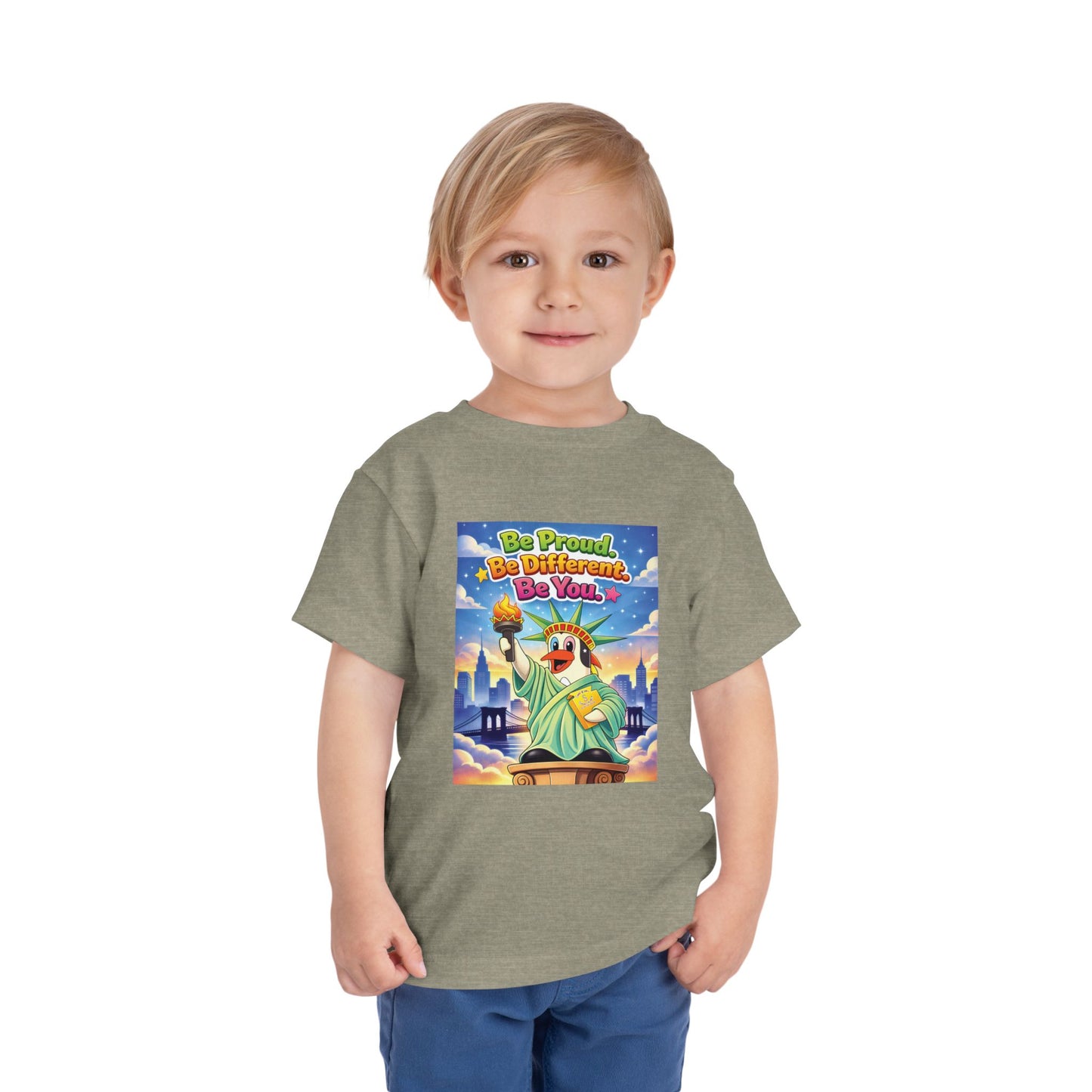 TuBz™ "Be Proud. Be Different. Be You." Toddler T- Shirt - Inspirational Kids Tee