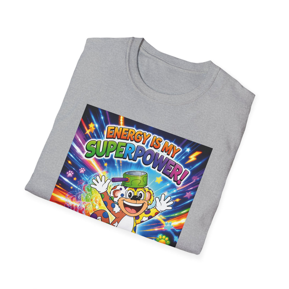 Potz™ Unisex Softstyle T-Shirt – "Energy is My Superpower!" Graphic Tee | Smile Universe Collection