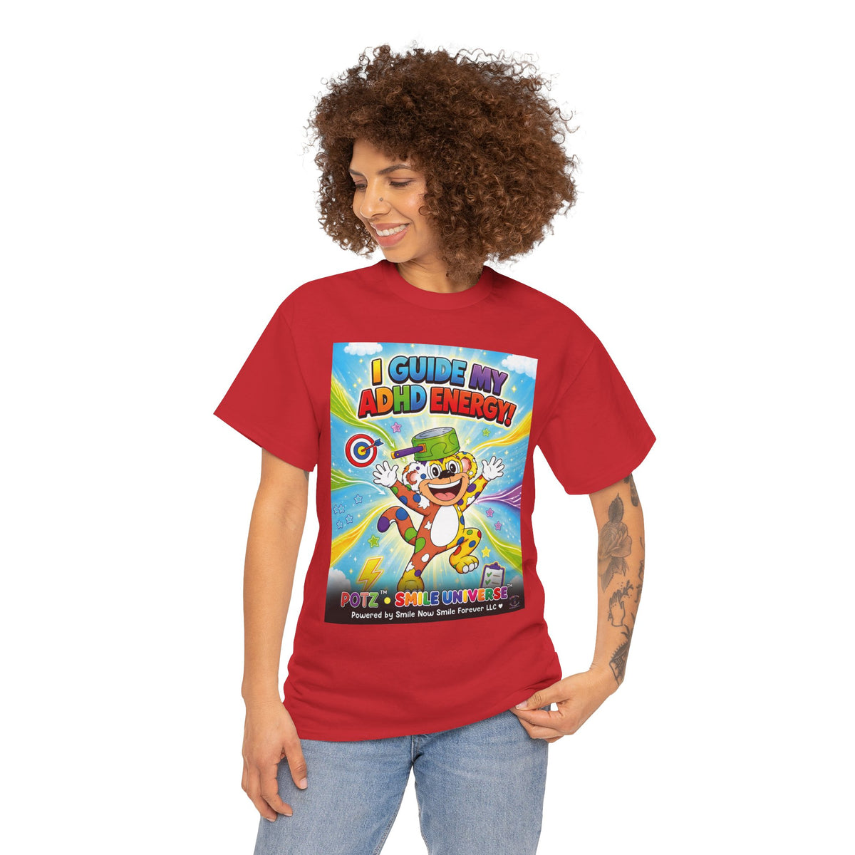 Potz™ Unisex Heavy Cotton™ Tee – "I Guide My ADHD Energy!" Graphic Tee | Smile Universe Collection