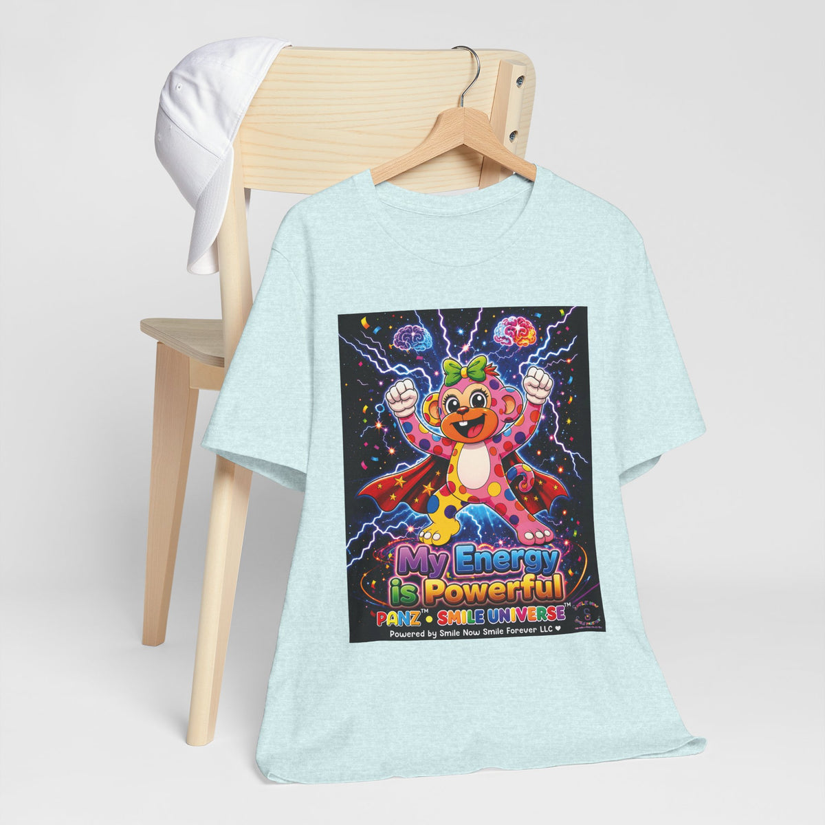 Panz™ Unisex Jersey Short Sleeve Tee For Adult– "My Energy is Powerful" Graphic Tee | Smile Universe Collection