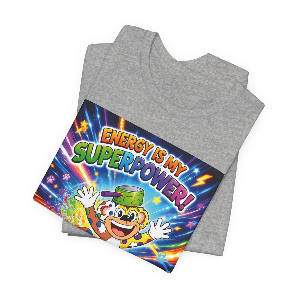 Potz™ Unisex Jersey Short Sleeve Tee – "Energy is My Superpower!" Graphic Tee | Smile Universe Collection