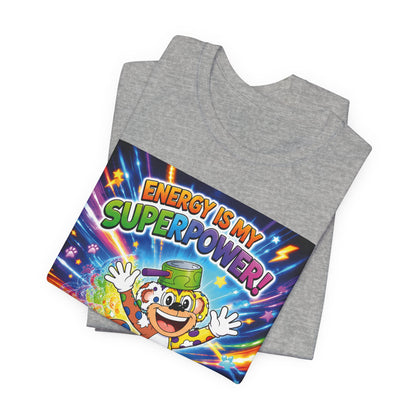 Potz™ Unisex Jersey Short Sleeve Tee – "Energy is My Superpower!" Graphic Tee | Smile Universe Collection