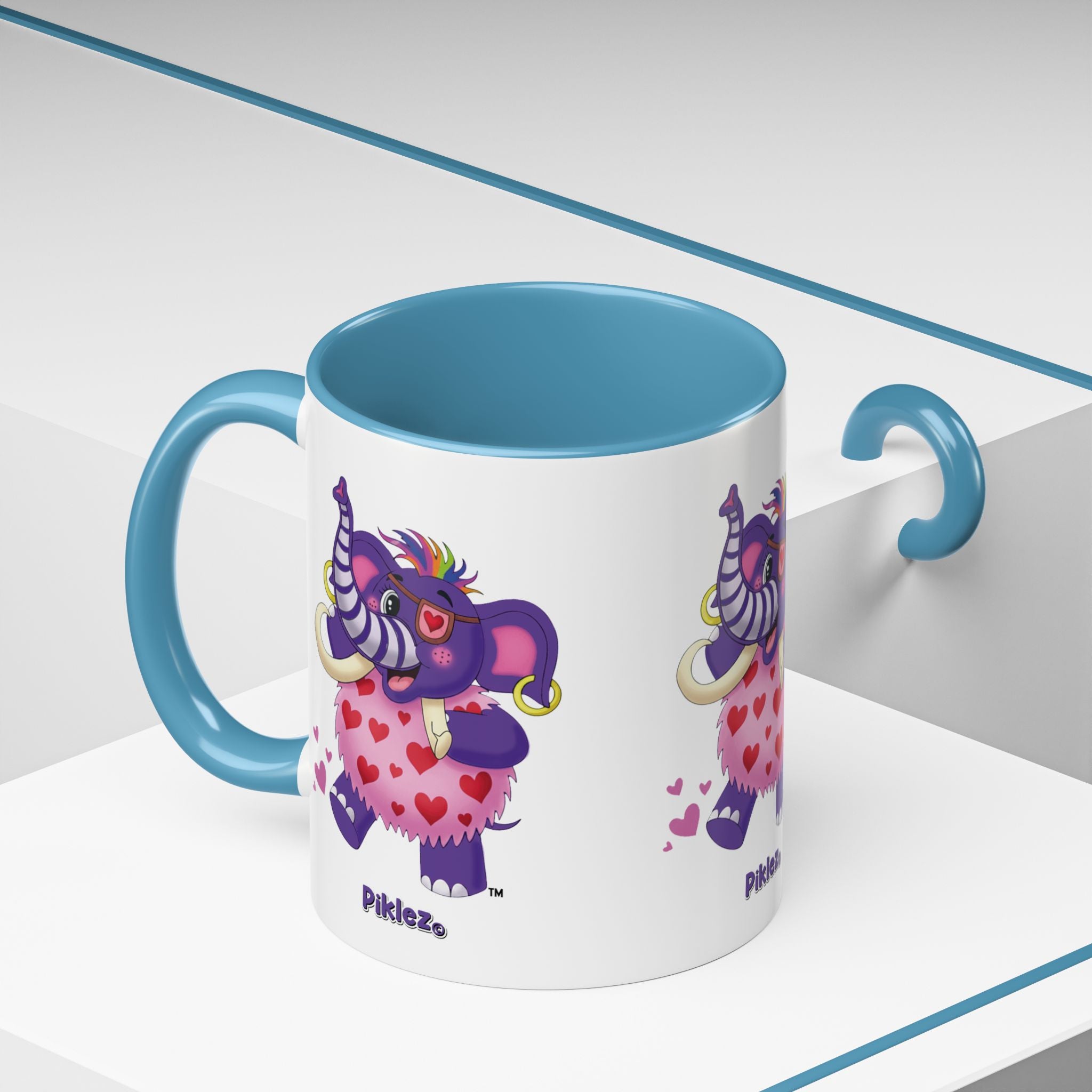 Piklez™ Accent Coffee Mug (11oz & 15oz) – "Full of Love!" Graphic | Smile Universe Collection
