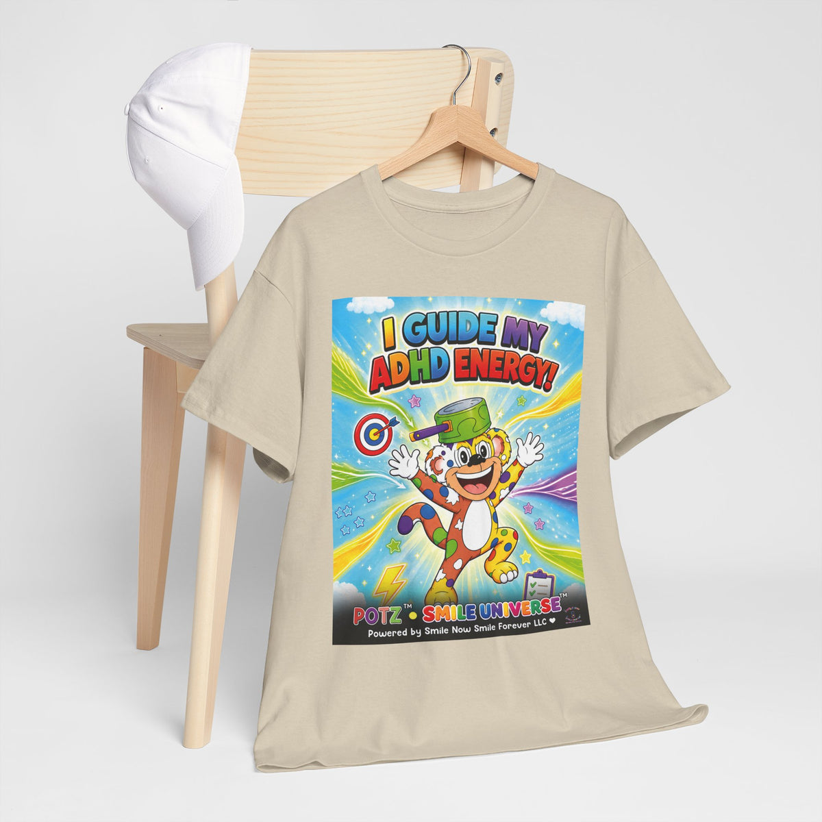 Potz™ Unisex Heavy Cotton™ Tee – "I Guide My ADHD Energy!" Graphic Tee | Smile Universe Collection