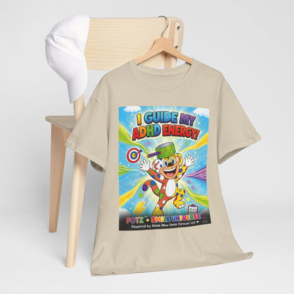 Potz™ Unisex Heavy Cotton™ Tee – "I Guide My ADHD Energy!" Graphic Tee | Smile Universe Collection