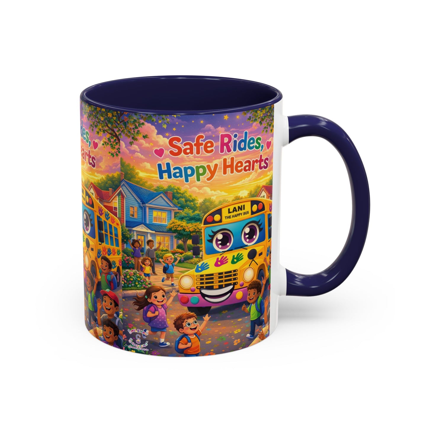 Lani™ Accent Coffee Mug (11oz & 15oz) – "Safe Rides, Happy Hearts" Graphic