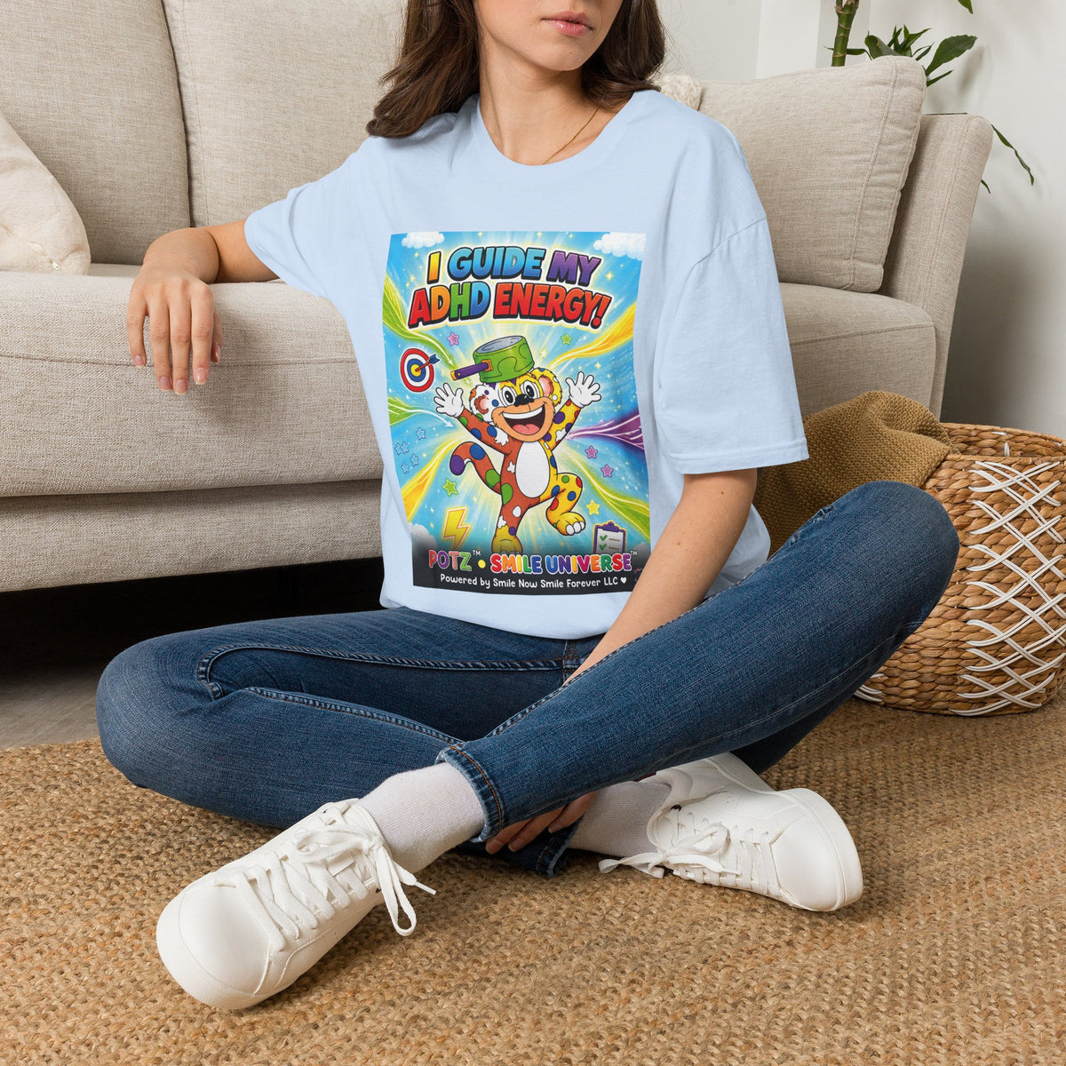 Potz™ Unisex Softstyle T-Shirt – "I Guide My ADHD Energy!" Graphic Tee | Smile Universe Collection