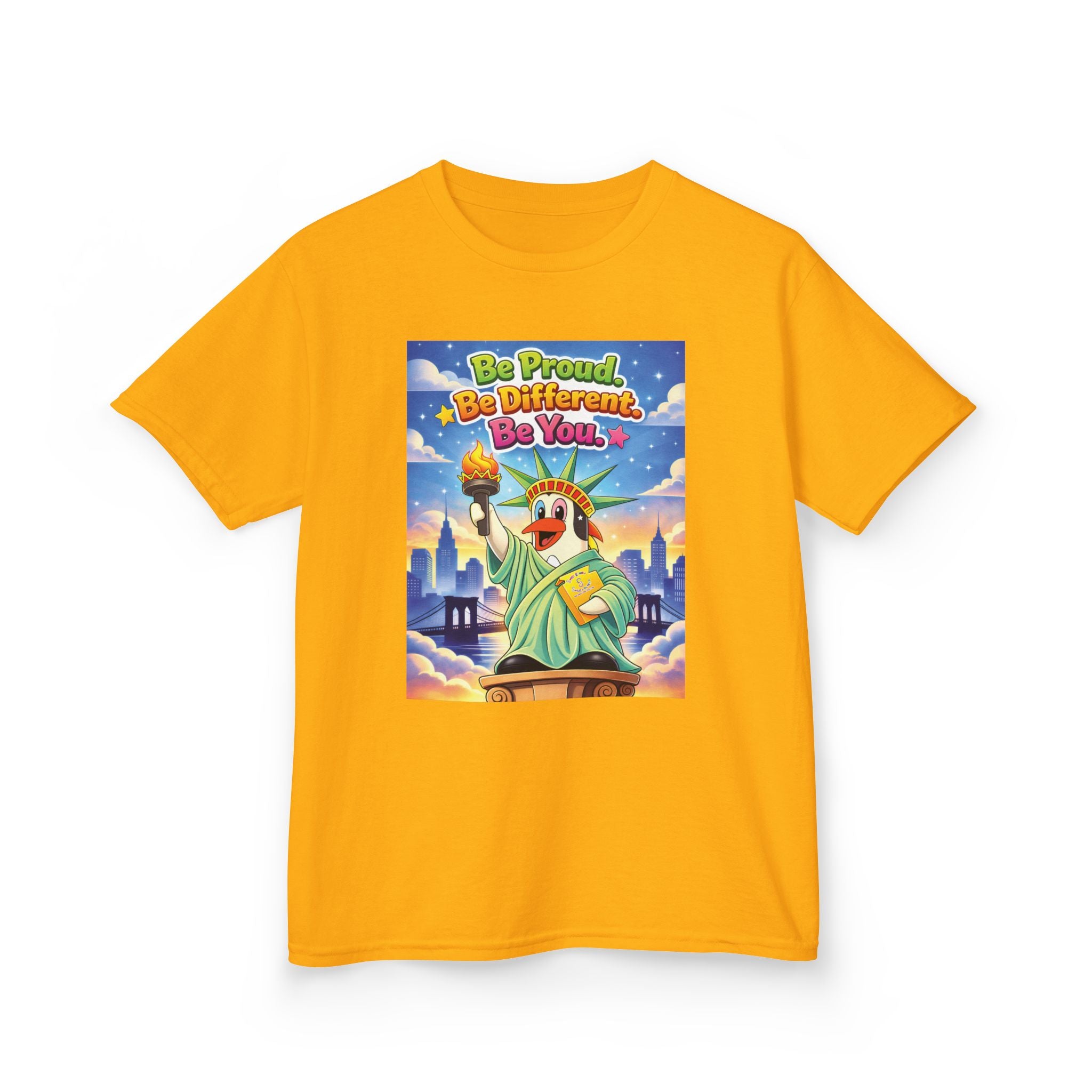 TuBz™M "Be Proud. Be Different. Be You." Kids T-Shirt - Inspirational Graphic Tee