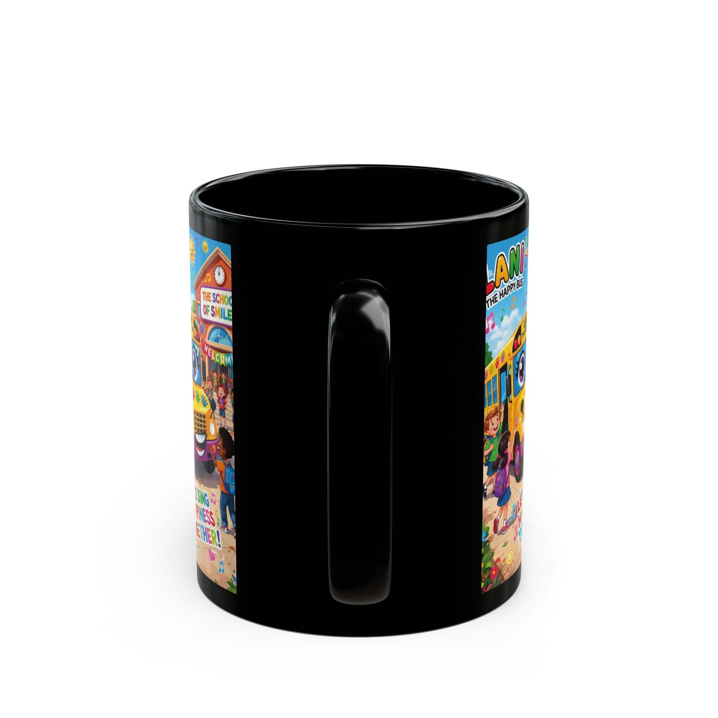 Lani™ Black Mug (11oz & 15oz) – "Let's Sing Happiness Together!" Graphic