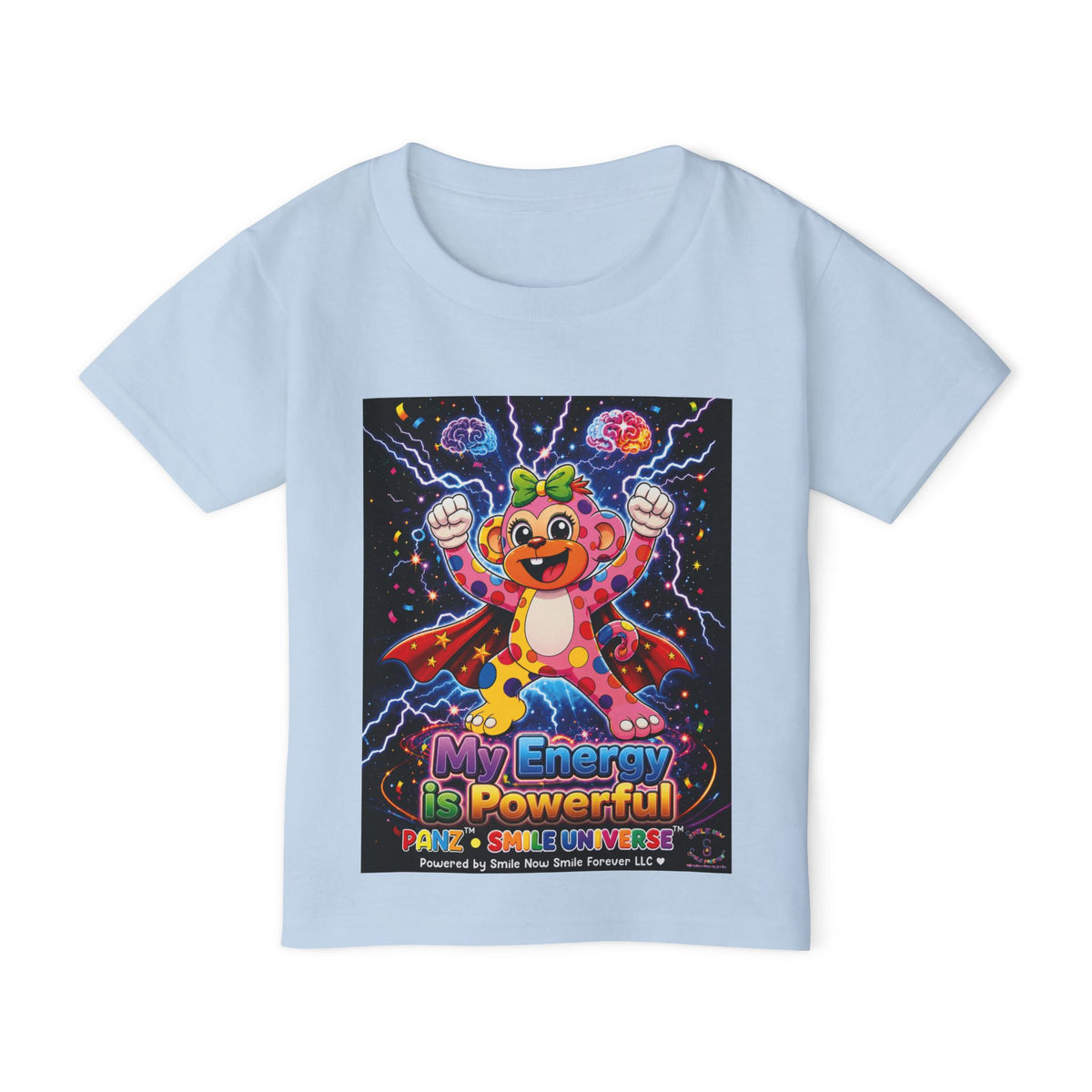 Panz™ Heavy Cotton™ Toddler T-Shirt – "My Energy is Powerful" Graphic Tee | Smile Universe Collection