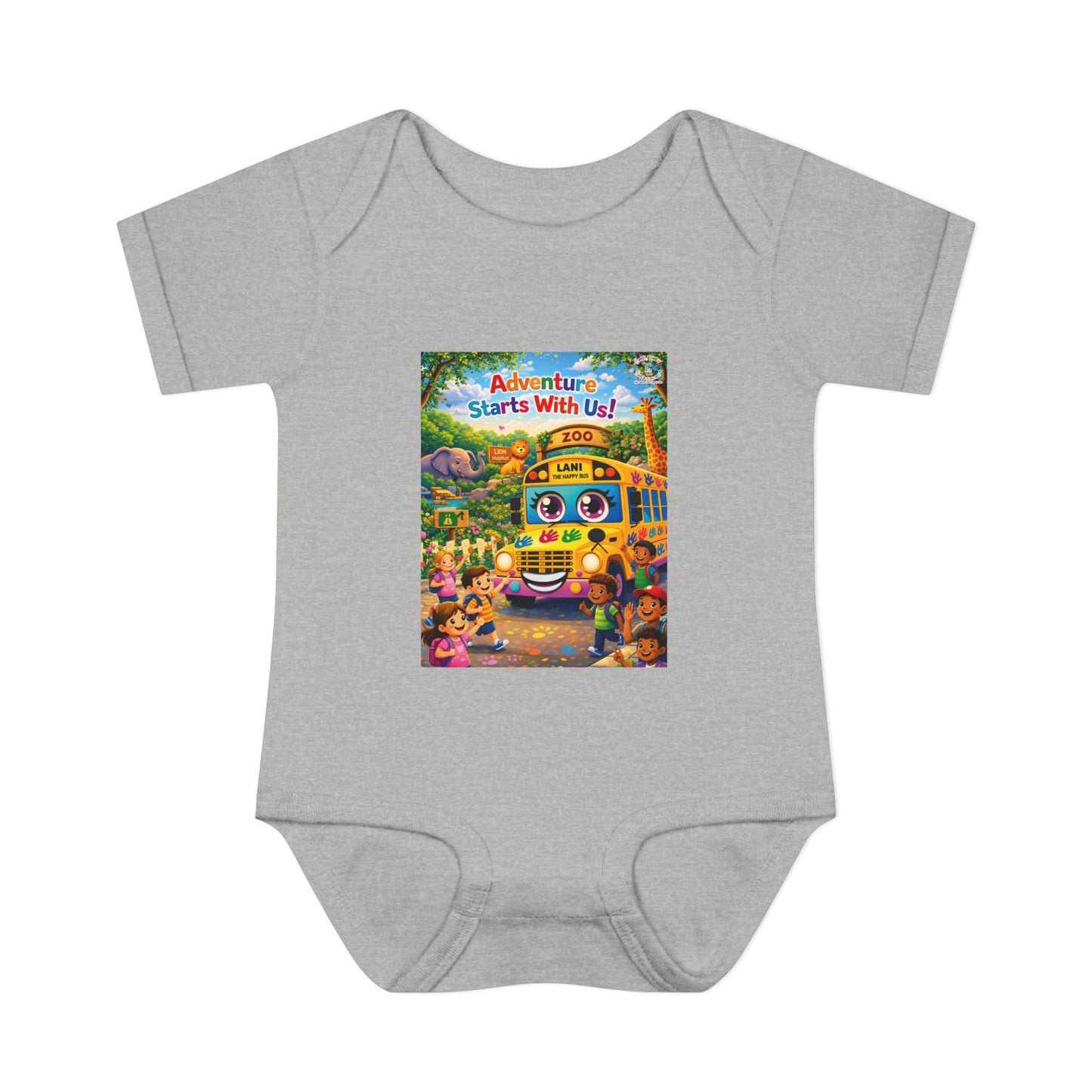 Lani™ Infant Baby Rib Bodysuit – "Adventure Starts With Us!" Graphic