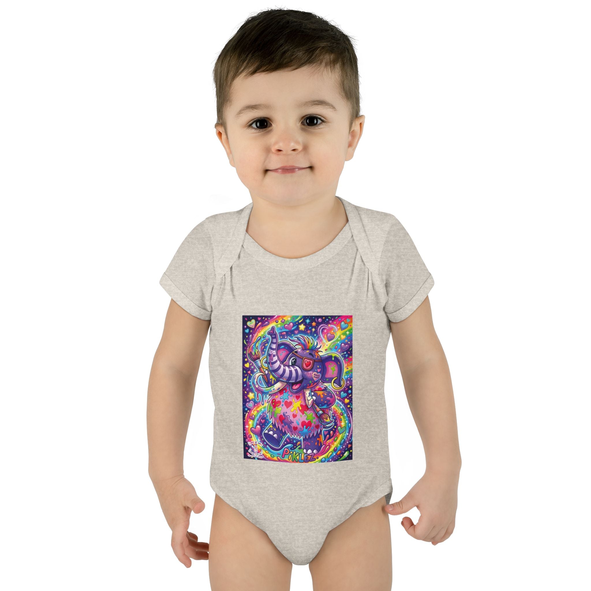 Piklez™ Infant Baby Rib Bodysuit – "Magic Paint!" Graphic | Smile Universe Collection