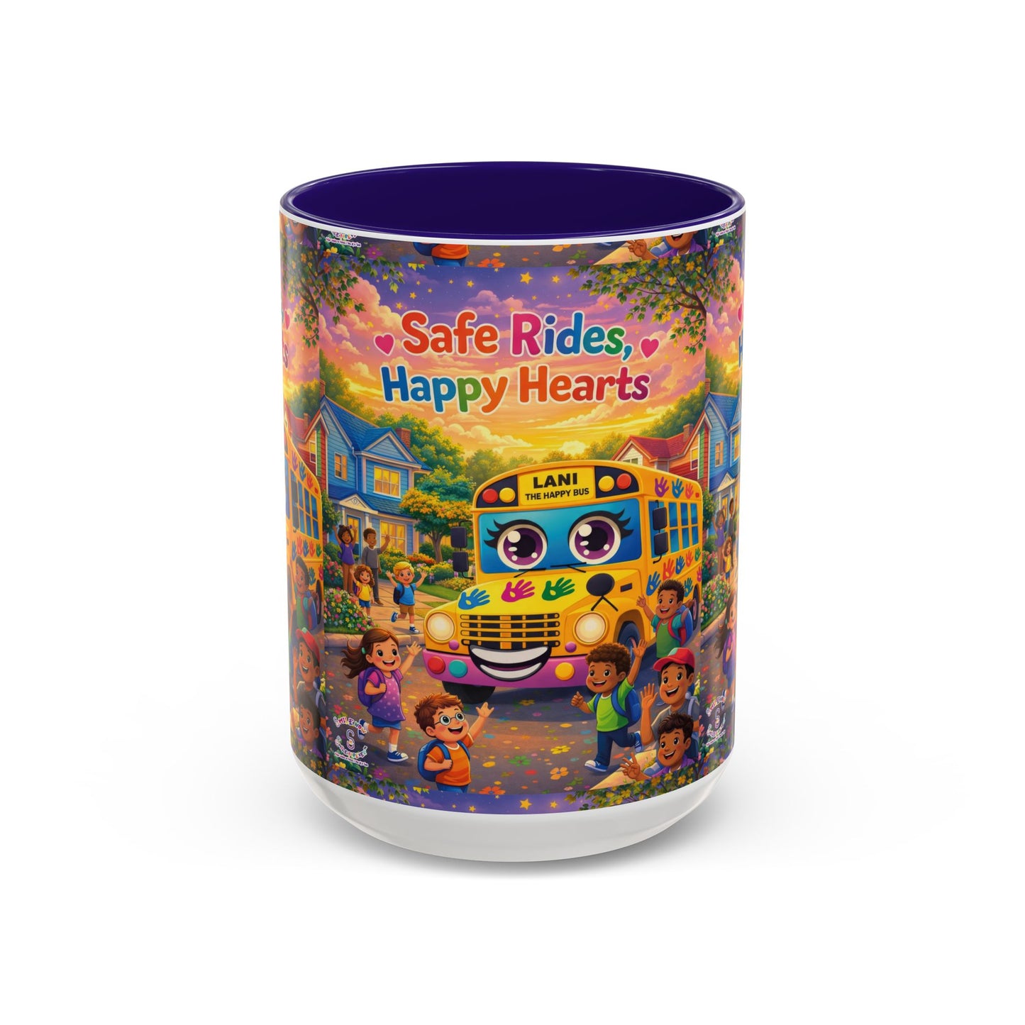 Lani™ Colorful Mug (11oz & 15oz) – "Safe Rides, Happy Hearts" Graphic
