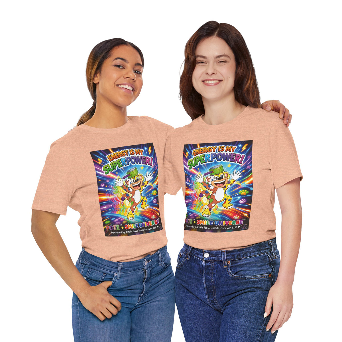 Potz™ Unisex Jersey Short Sleeve Tee – "Energy is My Superpower!" Graphic Tee | Smile Universe Collection