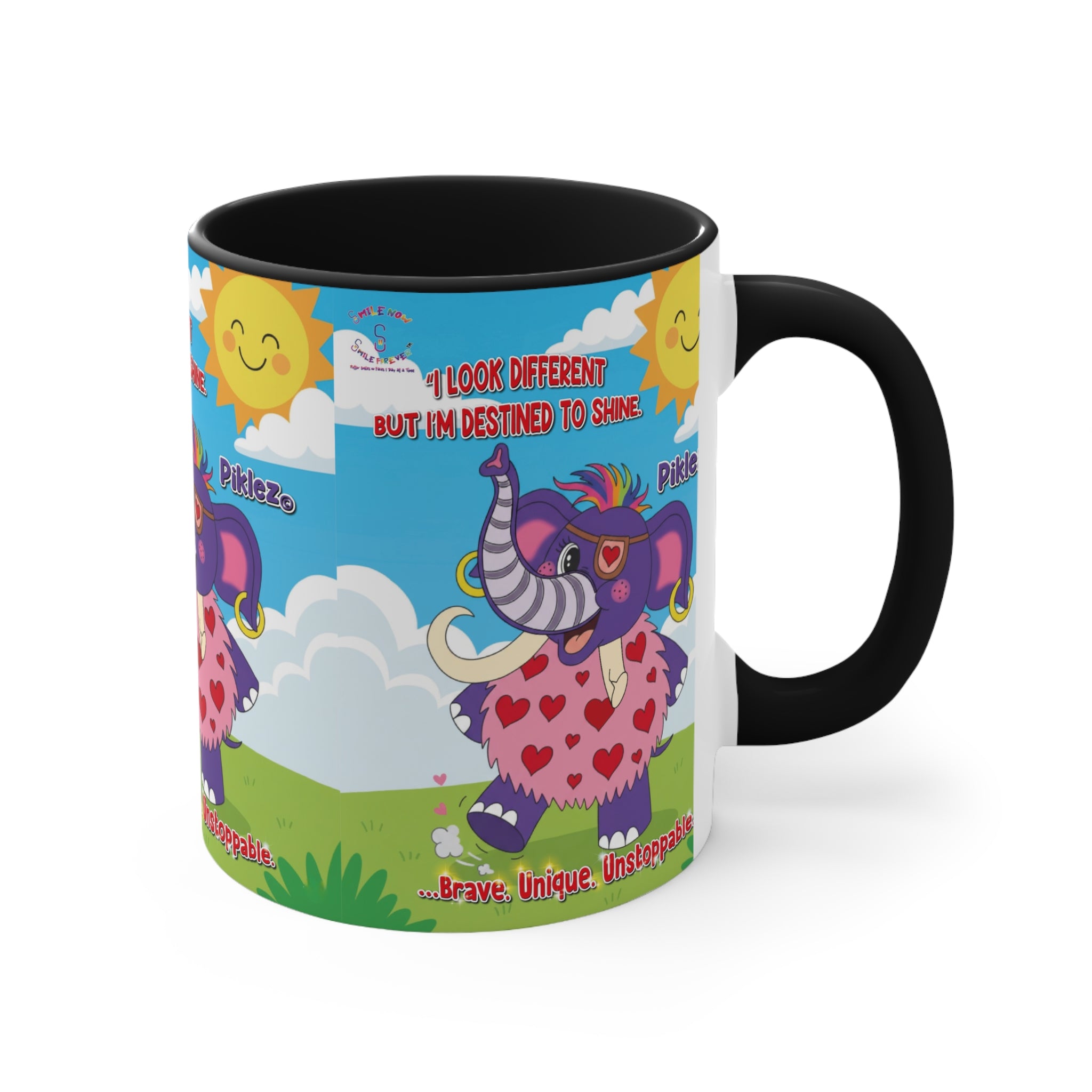 Piklez™ Accent Mug – “Destined to Shine” Colorful Coffee Cup | Smile Universe Collection