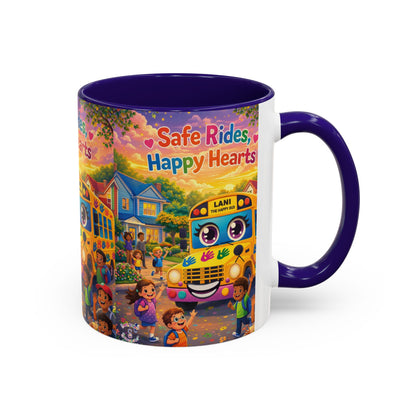 Lani™ Colorful Mug (11oz & 15oz) – "Safe Rides, Happy Hearts" Graphic