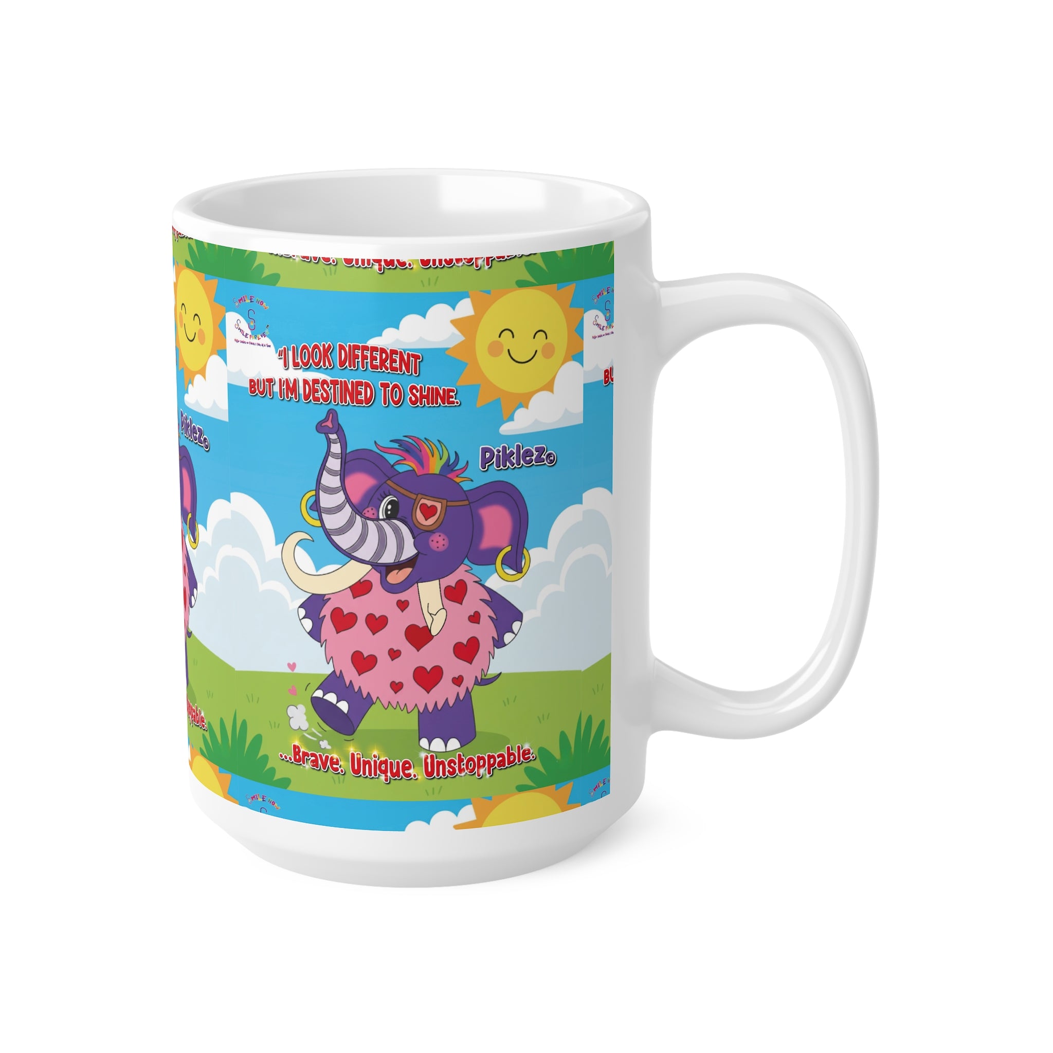 Piklez™ Ceramic Coffee Cup – “Destined to Shine” Cute Mug | Smile Universe Collection