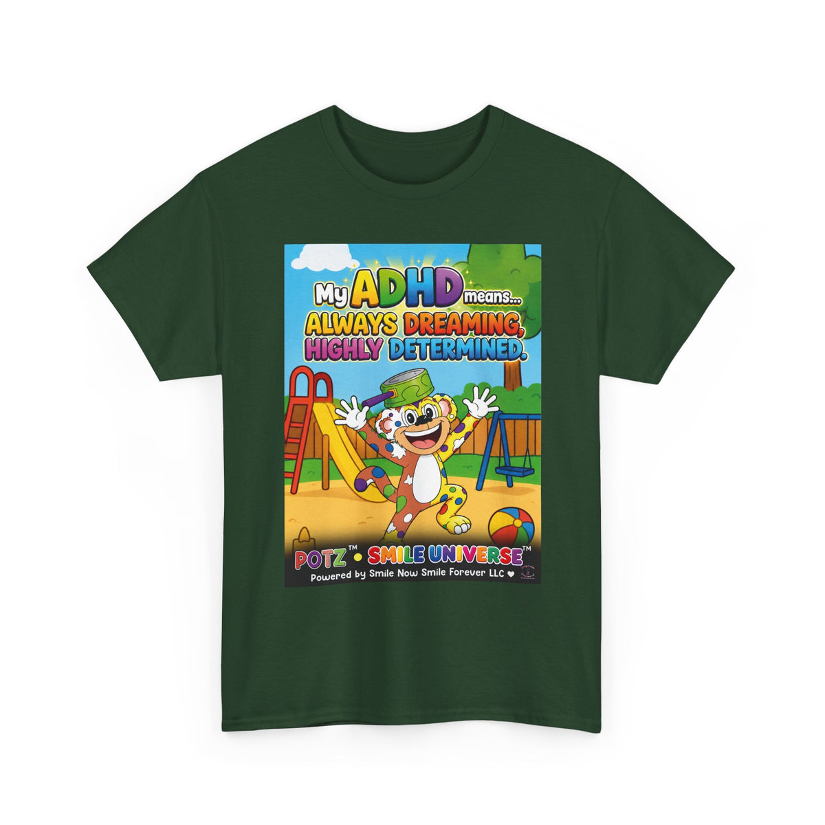 Potz™ Unisex Heavy Cotton™ Tee – "My ADHD Means Always Dreaming, Highly Determined" Graphic Tee | Smile Universe Collection