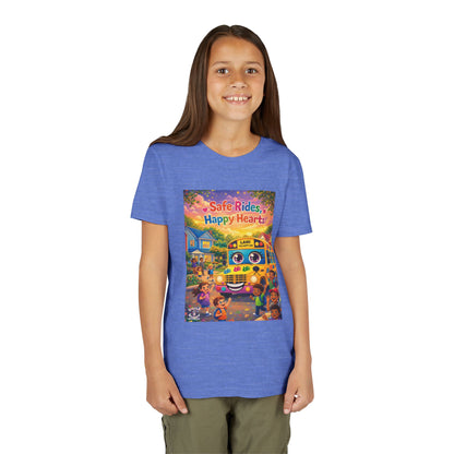 Lani™ Youth Short Sleeve Tee – "Safe Rides, Happy Hearts" Graphic