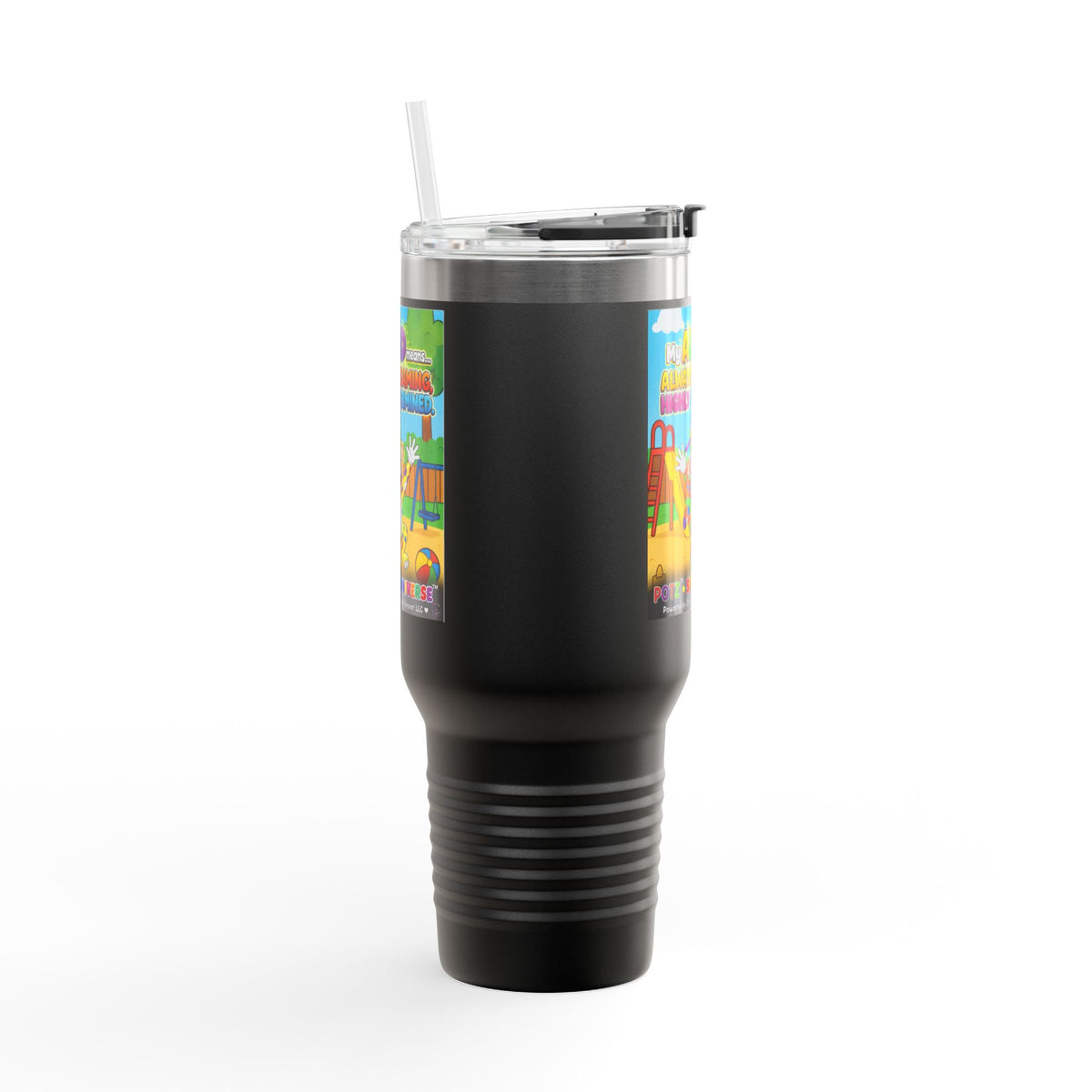 Potz™ Insulated Travel Mug 40oz – "My ADHD Means Always Dreaming, Highly Determined" Graphic Tumbler | Smile Universe Collection