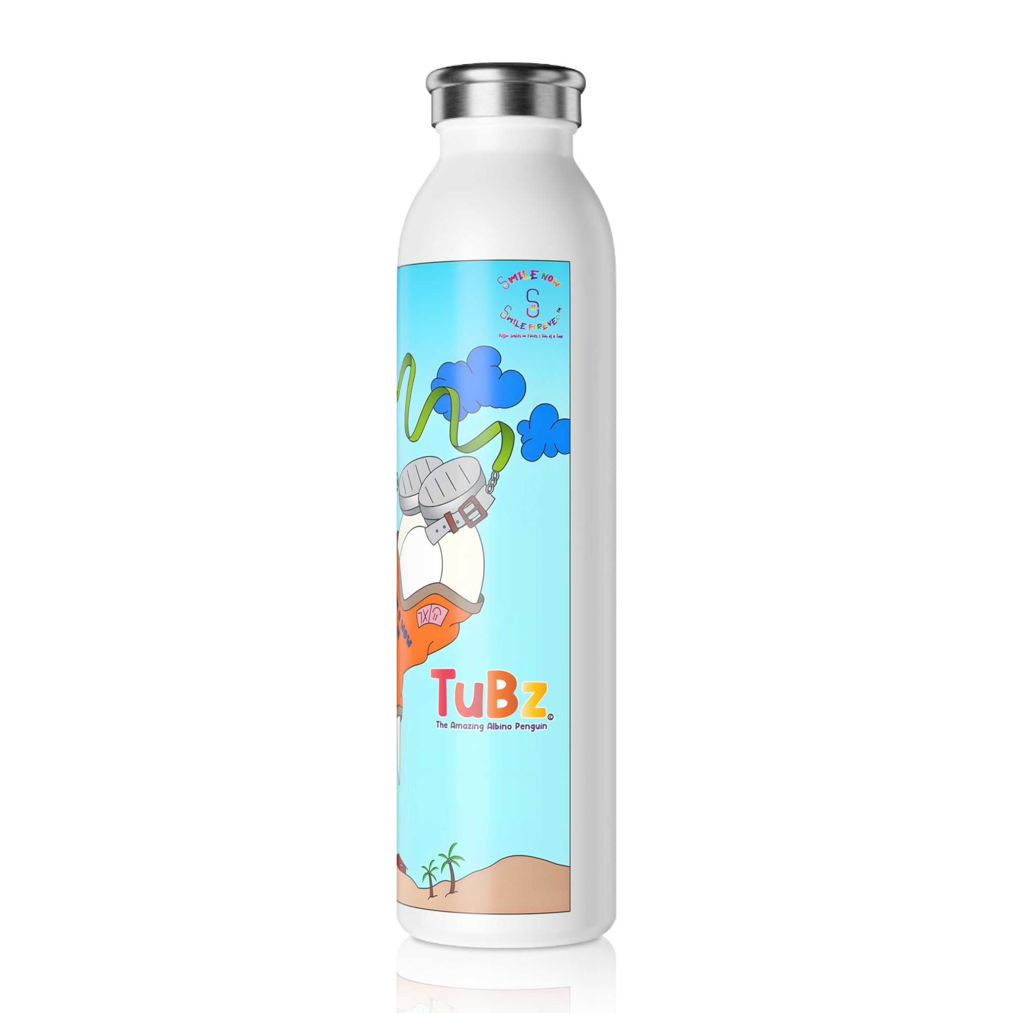 TuBz™ "I Can Do Hard Things" Slim Water Bottle - Stylish Kids Hydration Bottle
