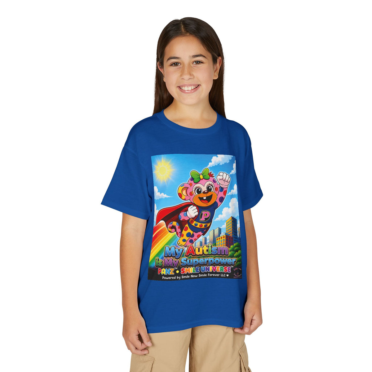 Panz™ Youth DryBlend® T-Shirt – "My Autism is My Superpower" Graphic | Smile Universe Collection