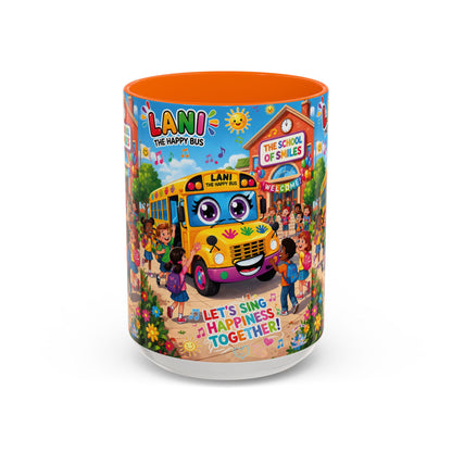 Lani™ Accent Coffee Mug (11oz & 15oz) – "Let's Sing Happiness Together!" Graphic