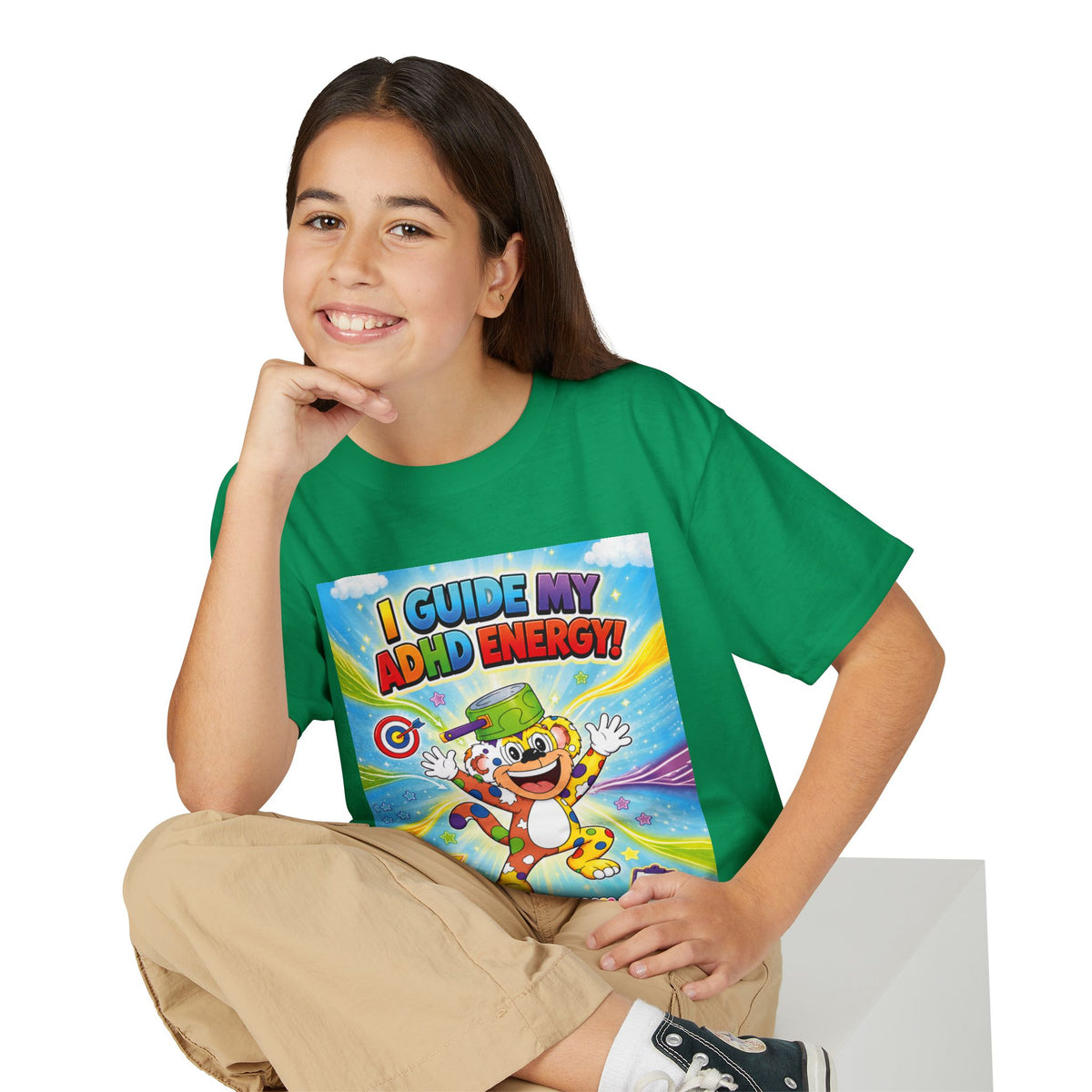 Potz™ Youth DryBlend® T-Shirt – "I Guide My ADHD Energy!" Graphic Tee | Smile Universe Collection