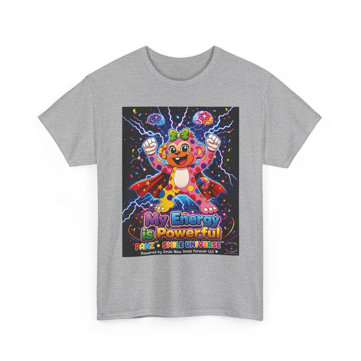 Panz™ Unisex Heavy Cotton™ Tee For Adult – "My Energy is Powerful" Graphic Tee | Smile Universe Collection