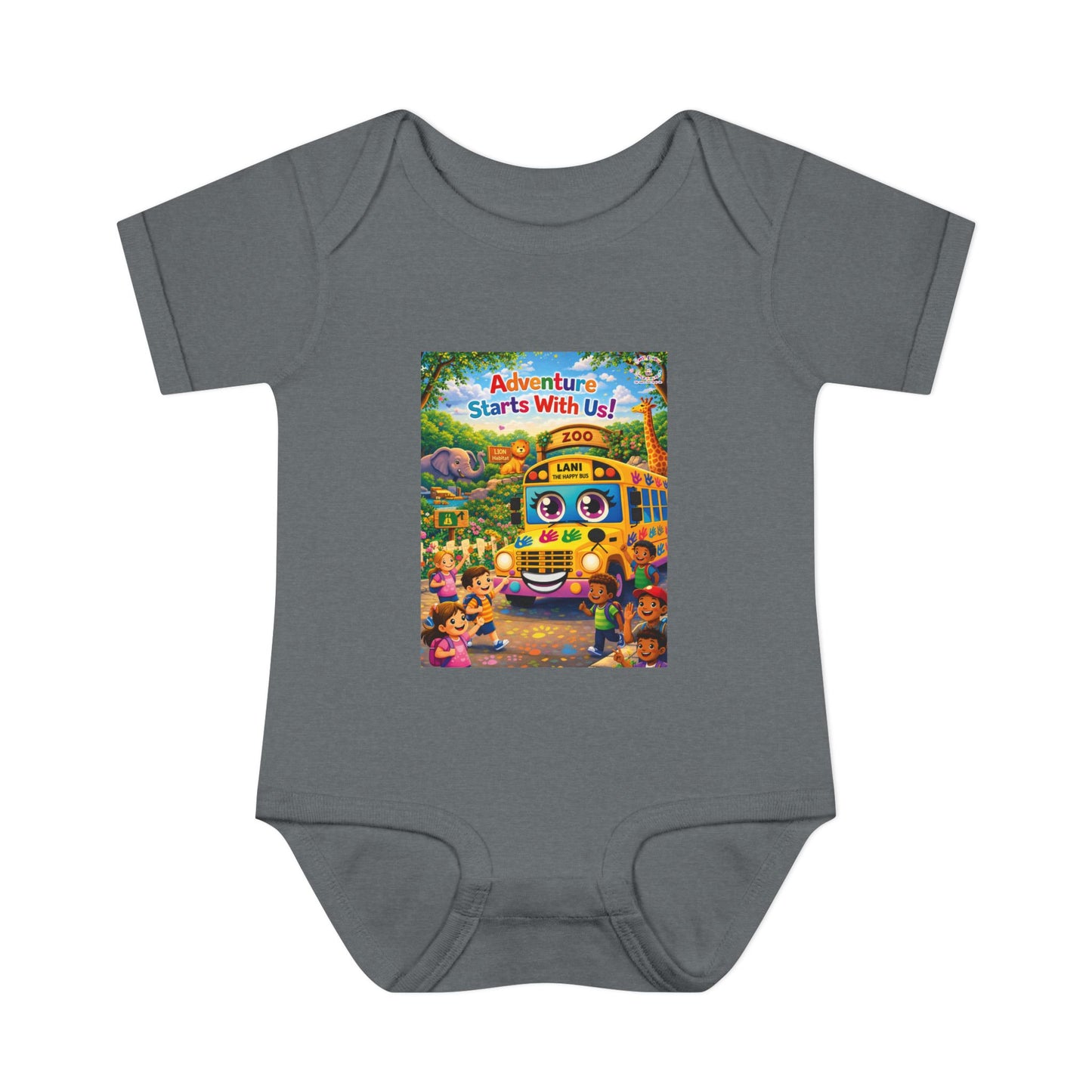 Lani™ Infant Baby Rib Bodysuit – "Adventure Starts With Us!" Graphic