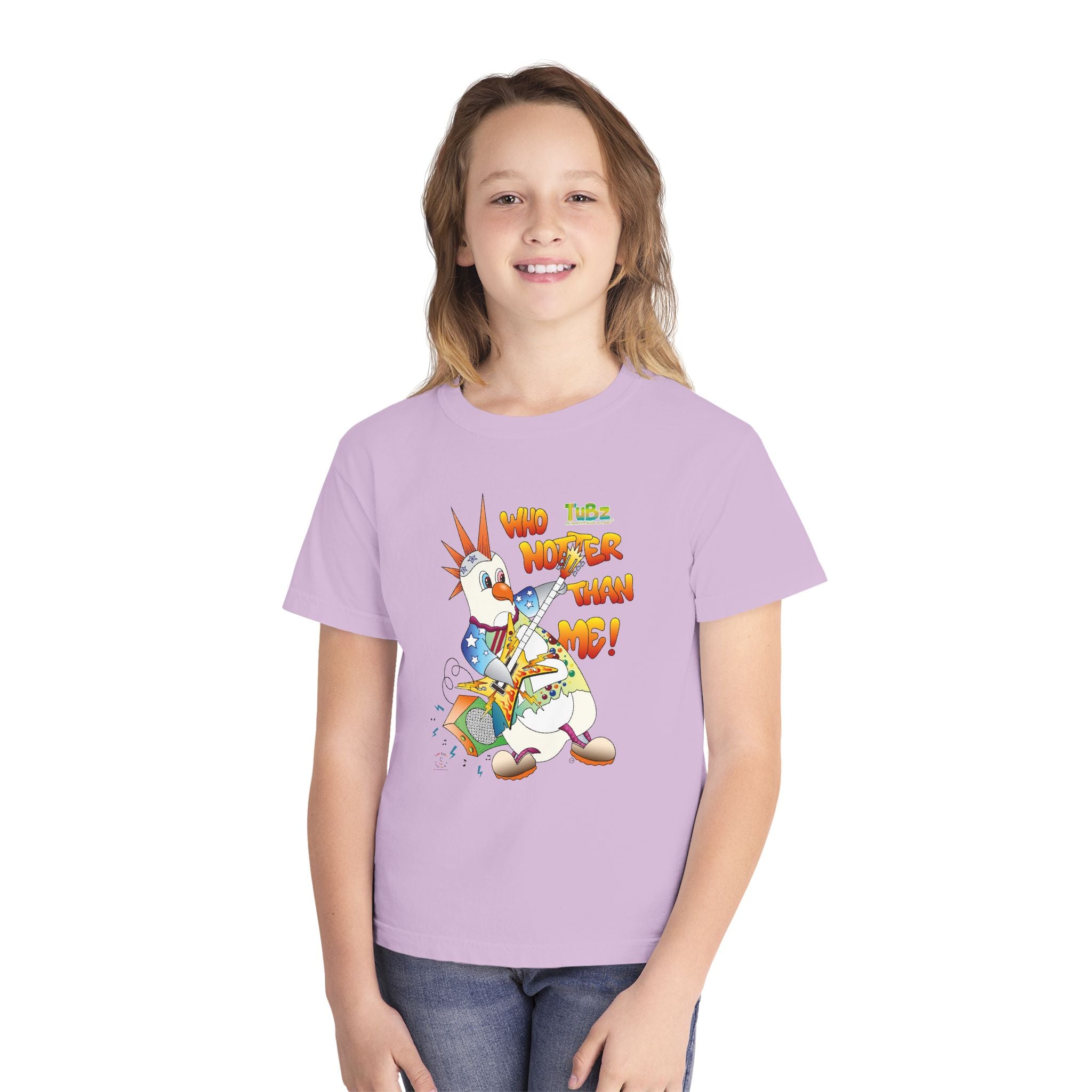 TuBz™ Rockstar Kids T-Shirt - "Who Hotter Than Me!" Graphic Tee | Smile Universe TuBz4Kidz Collection