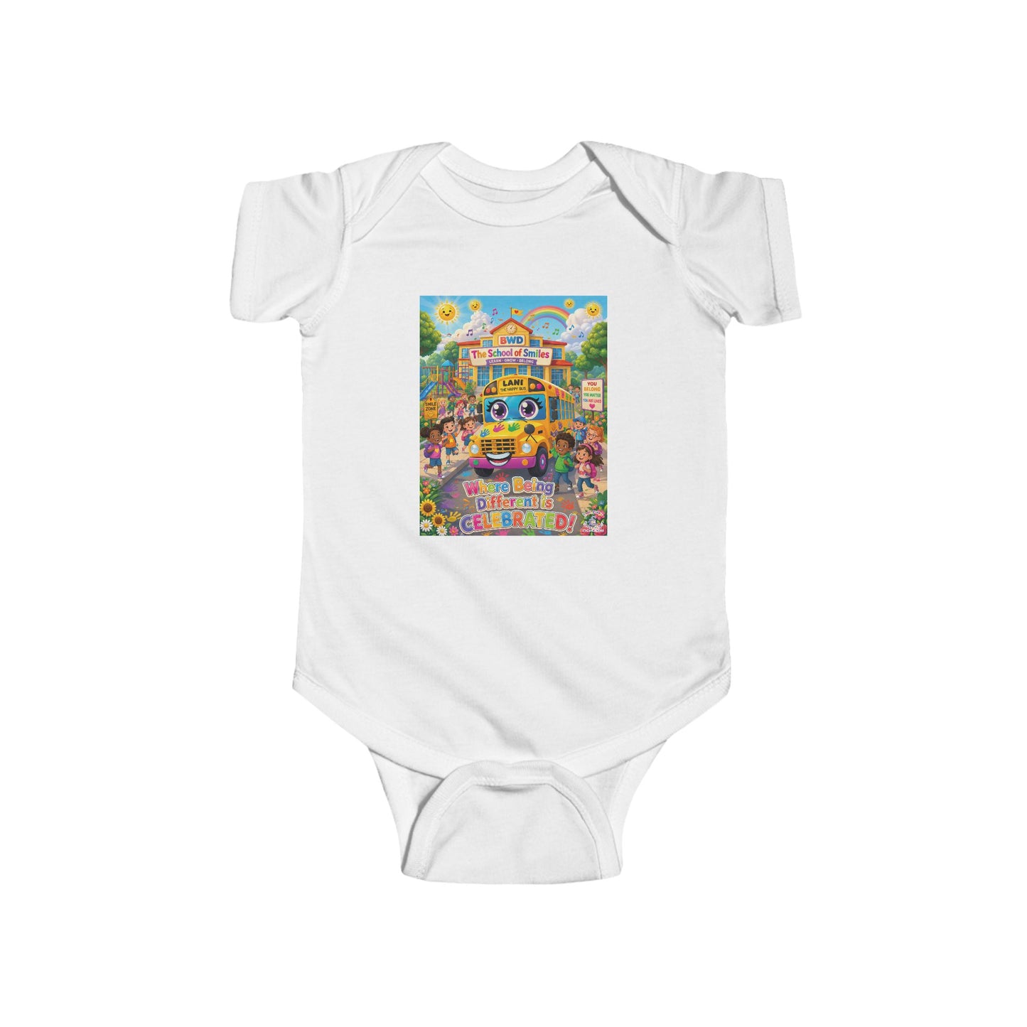 Lani™ Infant Fine Jersey Bodysuit – "Where Being Different is CELEBRATED!" Graphic