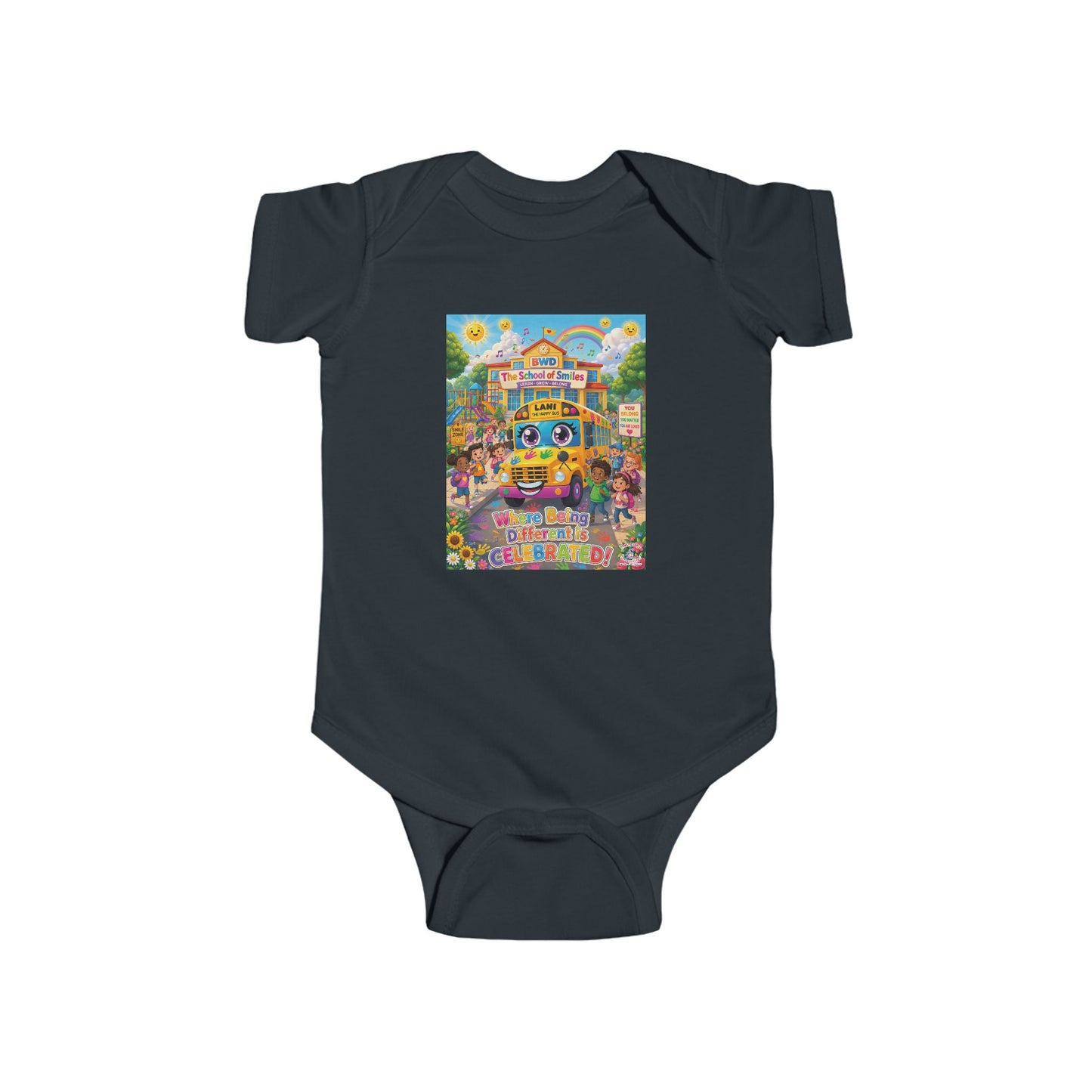 Lani™ Infant Fine Jersey Bodysuit – "Where Being Different is CELEBRATED!" Graphic