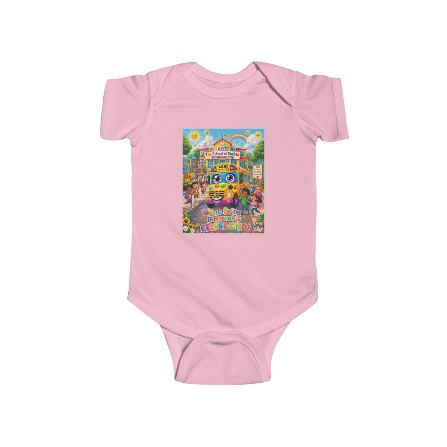 Lani™ Infant Fine Jersey Bodysuit – "Where Being Different is CELEBRATED!" Graphic