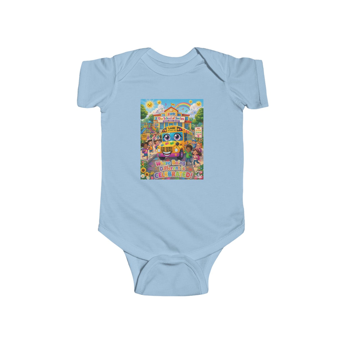 Lani™ Infant Fine Jersey Bodysuit – "Where Being Different is CELEBRATED!" Graphic
