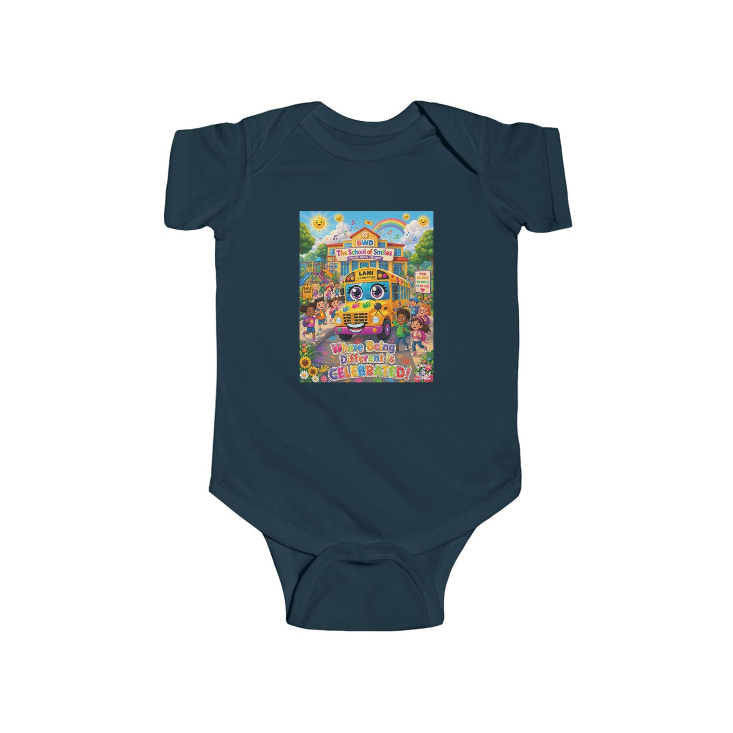 Lani™ Infant Fine Jersey Bodysuit – "Where Being Different is CELEBRATED!" Graphic