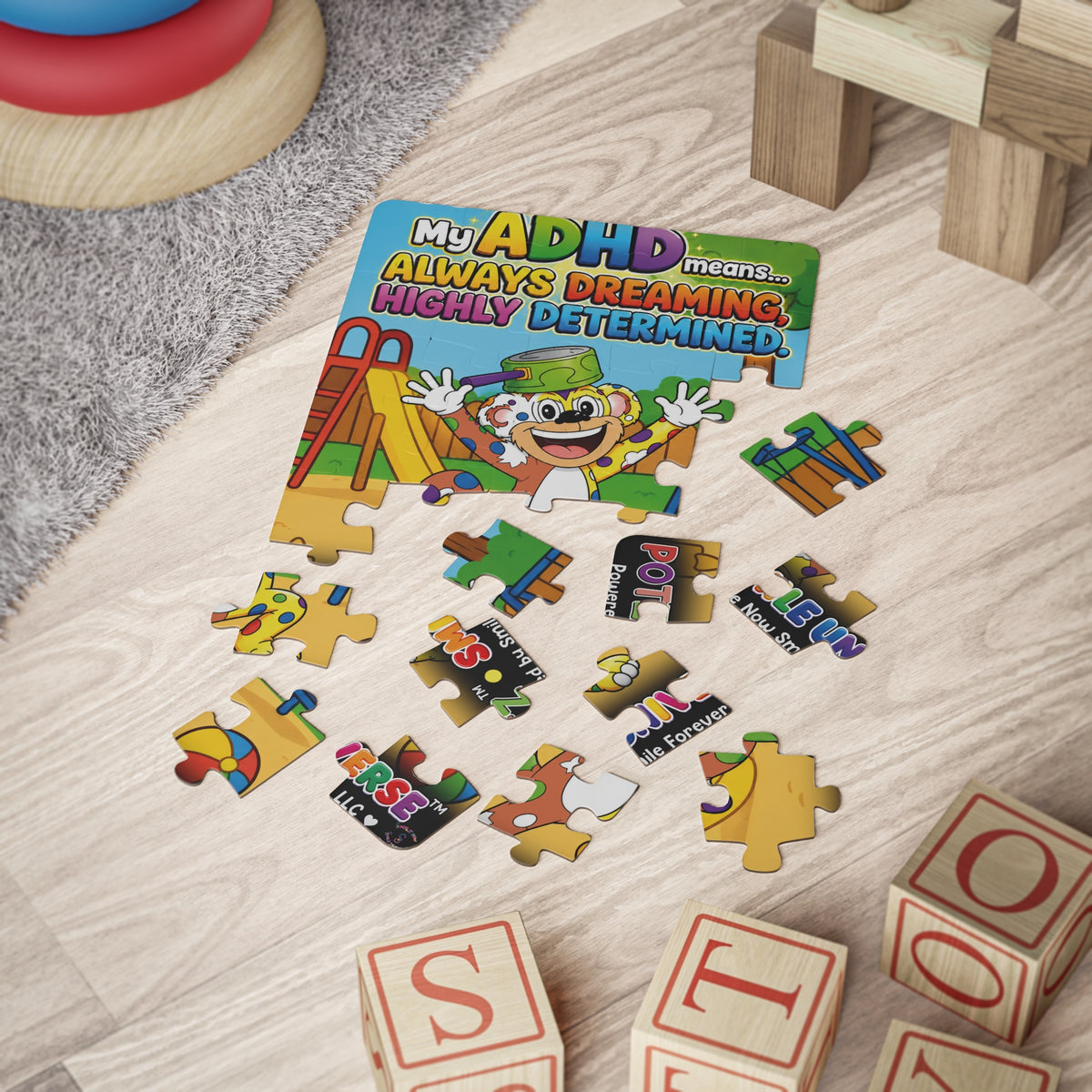 Potz™ Kids' Puzzle 30-Piece – "My ADHD Means Always Dreaming, Highly Determined" Graphic Puzzle | Smile Universe Collection