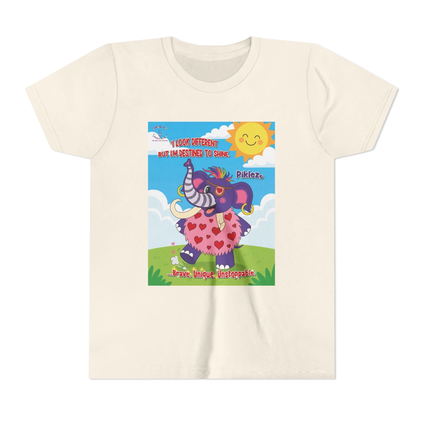Piklez™ Kids T-Shirt Youth Tee – “Destined to Shine” Graphic Tee | Smile Universe Collection