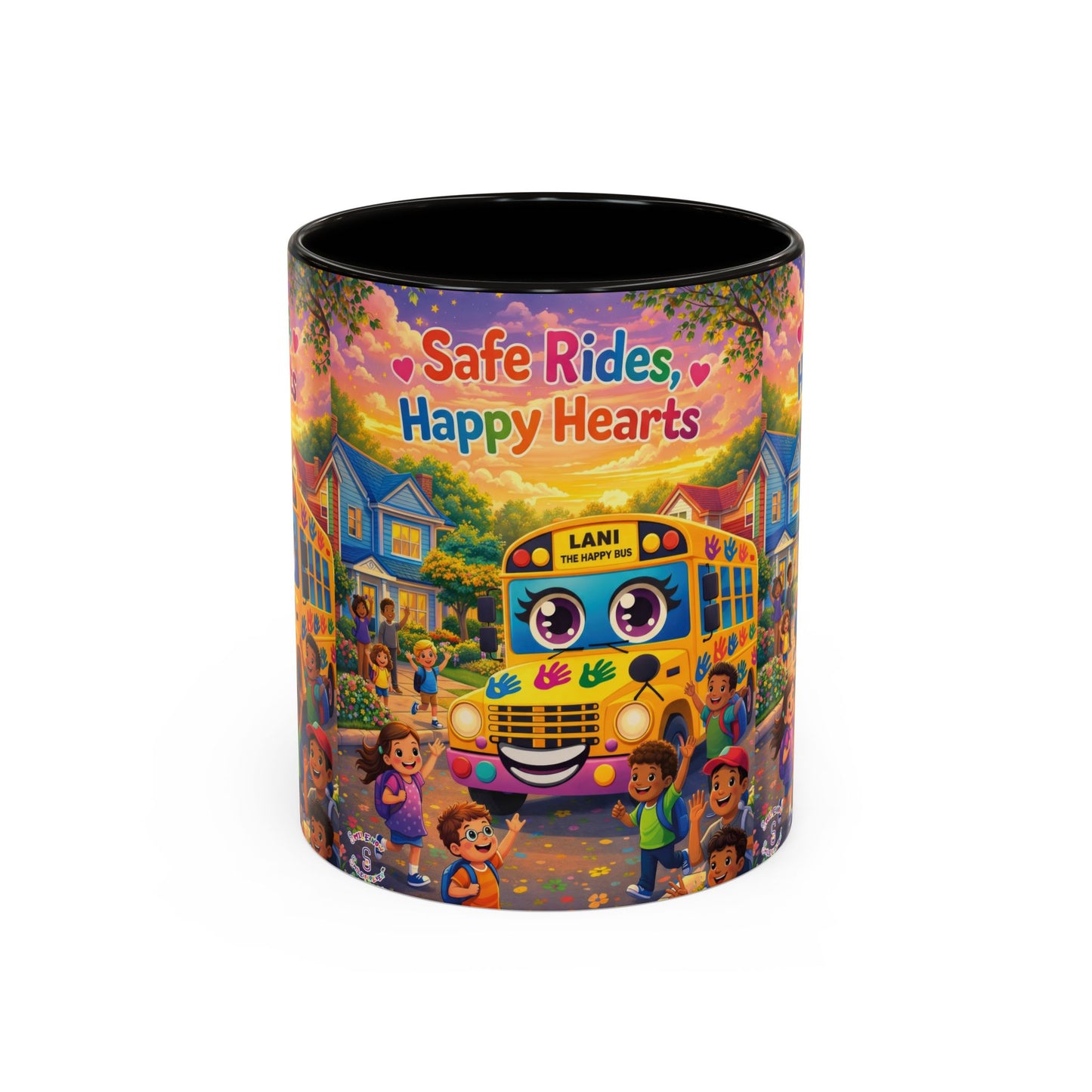 Lani™ Colorful Mug (11oz & 15oz) – "Safe Rides, Happy Hearts" Graphic