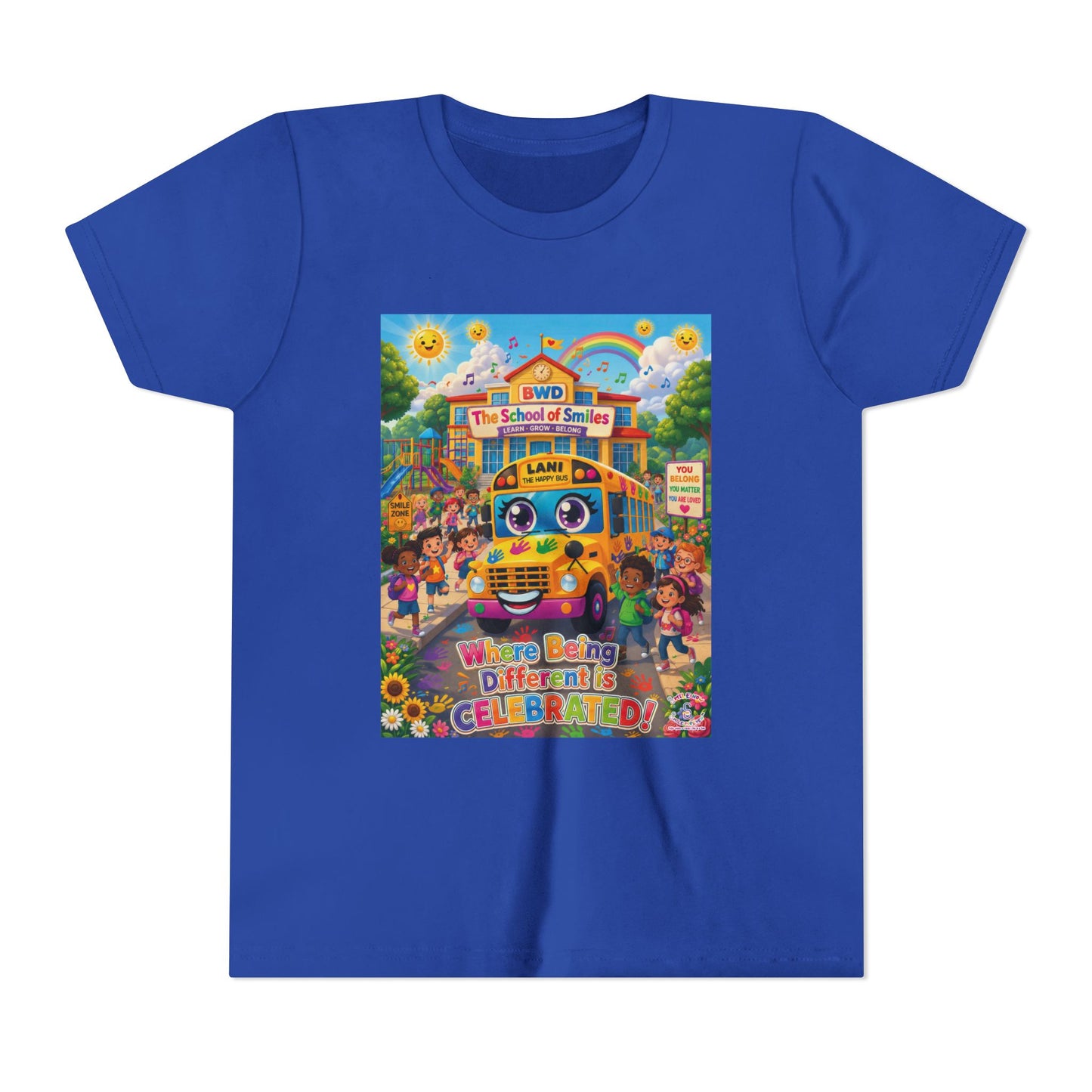 Lani™ Youth Short Sleeve Tee – "Where Being Different is CELEBRATED!" Graphic Shirt