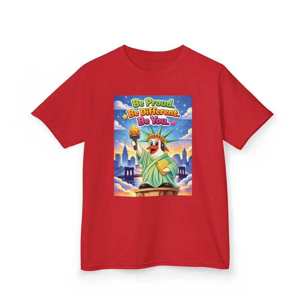 TuBz™M "Be Proud. Be Different. Be You." Kids T-Shirt - Inspirational Graphic Tee