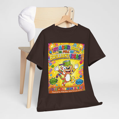 Potz™ Unisex Heavy Cotton™ Tee – "My ADHD Brain is Full of Brilliant Ideas!" Graphic Tee | Smile Universe Collection